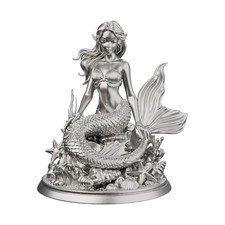 Mermaid of the Abyss Statue Solid .999 Fine Silver Made to Order 3-12 oz t picture