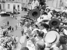 The New Cuban President Greeting Crowd From Balcony Presidential P- 1933 Photo picture