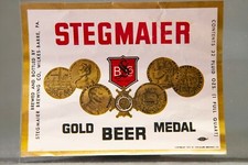 Stegmaier Gold Medal Beer 32oz Beer Bottle Label Circa 1955 picture