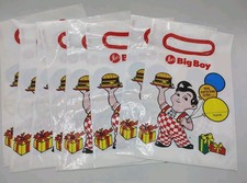 8 Vintage Marc's Plastic Big Boy Restaurant Gift Party Bags Set Birthday Vtg picture