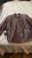 Men’s Harley Davidson Brown Leather Motorcycle Jacket picture