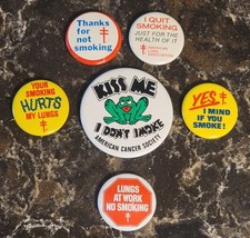 Vintage 1970's & 1980's American Lung Association - No Smoking - Pinback Buttons picture