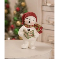 Bethany Lowe Christmas Caroling Snowman Figurine TD0042 New  picture
