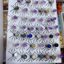 5Pc Natural mixed material Reiki Spider Crystal Quartz Healing Decor random picture