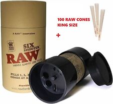 RAW Six Shooter for King Size Cones Cone Loader + 100 RAW CONES KING SIZE picture
