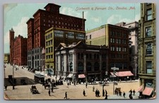 Farnam Street, Clothing Store, Trolley, People, Omaha, NE. 1919 Postcard TS-63a picture