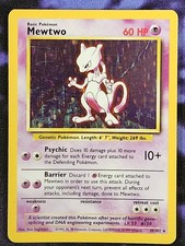 Pokemon Mewtwo 10/102 (MP) Holo Unlimited Base Set BS picture
