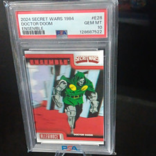 Upper Deck Marvel Secret Wars 1984 2024 Ensemble Doctor Doom E-28 PSA 10 picture