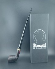 New Stanwell Hans Christian Andersen Churchwarden Pipe Sandblast 9mm Filter picture