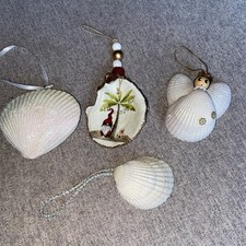 Set of  Four  Beach Themed Shell Ornaments Beach Theme Decor picture