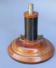 Antique Physics Lab Electromagnet Coil Iron Core Wood Base Vintage Old Science  picture