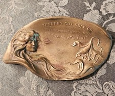 Vintage Art Nouveau bronze card receiver or change tray 1920'S picture