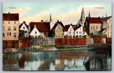 Bremen Germany Teerhof & Alt-Bremen Waterfront Weser River Postcard c.1910 picture