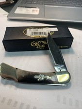 German Bull Handmade Brown Pick Bone Clip Point Lockback Pocket Knife GB110BH picture