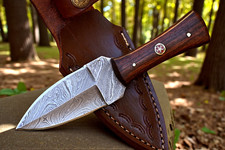 CUSTOM HAND MADE FORGED DAMASCUS STEEL THROWING BOOT KNIFE  869 picture