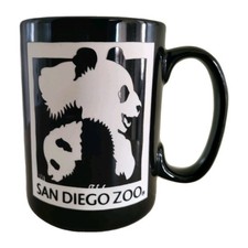 Giant Panda Bear Mug 16 oz San Diego Zoo Black White Large Ceramic Coffee Cup  picture