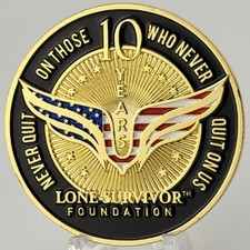 Lone Survivor Foundation 10th Anniversary Challenge Coin Marcus Luttrell SEAL picture