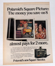 vintage 1971 Polaroid Square Shooter PRINT AD christmas pics picture