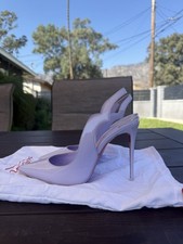 Christian Louboutin Hot Chick Slingback Lilac Patent Leather Heels Size 38.5 picture