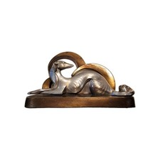 Vintage Frankart Art Deco Borzoi Dog Bookend Bronze/Chrome picture