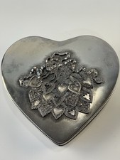 METZKE Pewter Hearth Shape Tin  Box 1992 picture