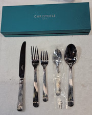 Christofle Acier Stainless Steel OSIRIS Five Piece Set Used Pre Owned with Box picture