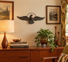 Vintage Mid Century Cast Metal Eagle Wall Art 16.5