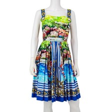 Dolce & Gabbana Italian Riviera Harbor Nautical Pleated Sundress IT 48 picture