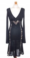 Dolce and Gabbana D&G black lace panel plunge sexy Dress  IT42 UK10 US6 EU36 picture