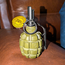 Very Rare Green Grenade Shaped Lighter, w/ built in ashtray. Zhong Long Lighter. picture