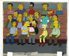 Original Production Cel of Moe, Lenny and Crowd from Hungry, Hungry Homer (2001) picture