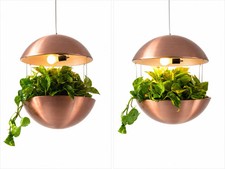 Authentic Danish Mid-Century Modern Lighted Hanging Planter Poul Cadovius Flower picture