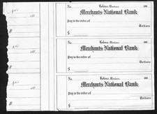 188_ 1880's Merchants National Bank Helena Sheet of Bank Checks picture