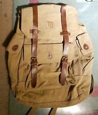 JAVA MONSTER Heavy Duty Canvas Backpack w/Leather Straps Vault Back to School picture