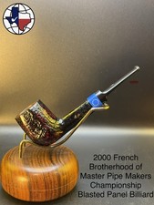 2000French Brotherhood Of Master Pipe Makers Championship Blasted Panel Billiard picture