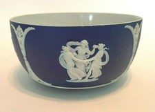 Antique Wedgwood Neo-Classical Dark Blue Jasperware Bowl  Circa 1800's Marked picture
