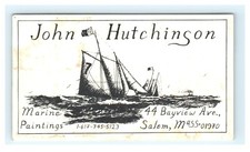 John Hutchinson Marine Painting Business Card Salem MA, Massachusetts picture