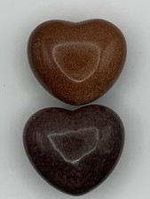 Large Heavy Heart-shaped Worry Stones/Traveling Rocks - Set of 2  picture