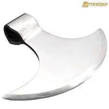 Viking Axe Head Battle Ready Medieval Carbon Steel Etswing Hand Bearded Tool picture