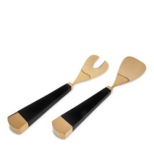 Nero d'Oro by Godinger 2-Pc Salad Server Set #59043 Sealed SS Brass & Black NIB picture