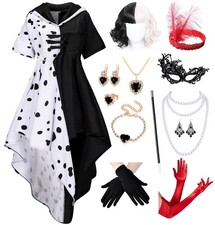 Mecamelon Women's Dalmatian Costume Dress White XX-Large picture