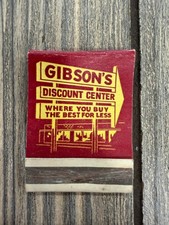 GIBSON'S DISCOUNT CENTER Vintage 1960s-70s Red Yellow Arrow Matchbook picture