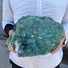 13.2lb NATURAL Green Cube FLUORITE Quartz Crystal Cluster Mineral Specimen picture