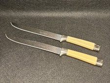 VTG Set 2 REGENT SHEFFIELD Forever Sharp 12”Bread Knives  MCM  Bakelite England picture