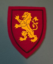 Vintage Heraldic Lion Maroon Patch-Felt- Belgian Military? picture