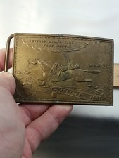 Vtg Buffalo Bill Wild West Brass Belt Buckle Early Sand Cast Official Souvenir  picture