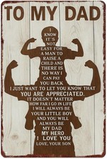 To My Dad From Son Personalized Father's Day Tin Metal Signs Home Décor 8x12 picture