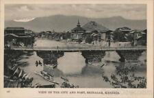 India View of the City and Fort,Srinagar,State of Kashmir Postcard Vintage picture
