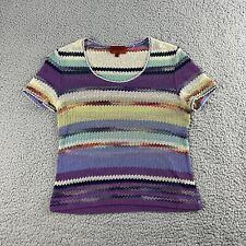 Missoni Knit Top Womens Size IT 40 / US Small Multicolor Stiped Short Sleeve picture