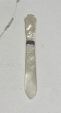 Antique Carved Mother Of Pearl Letter Opener Ferrule Paper Knife Victorian RARE picture